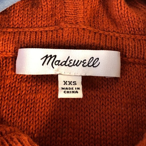 Madewell Women's XXS Claireview Hoodie Sweater Maple Glow NC682 MSRP $90 - Picture 3 of 14
